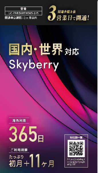 世界ルーター 　海外365日プラン  [国内/初月+11ヶ月]【通信容量増量!!】